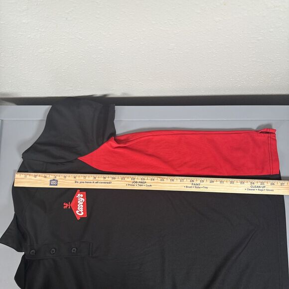 Caseys Shirt Mens Size Large Black Red Short Sleeve Polo Employee Uniform - Picture 9 of 9